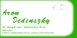 aron dedinszky business card