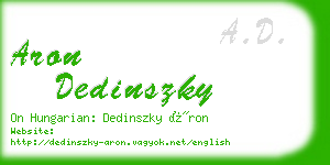 aron dedinszky business card